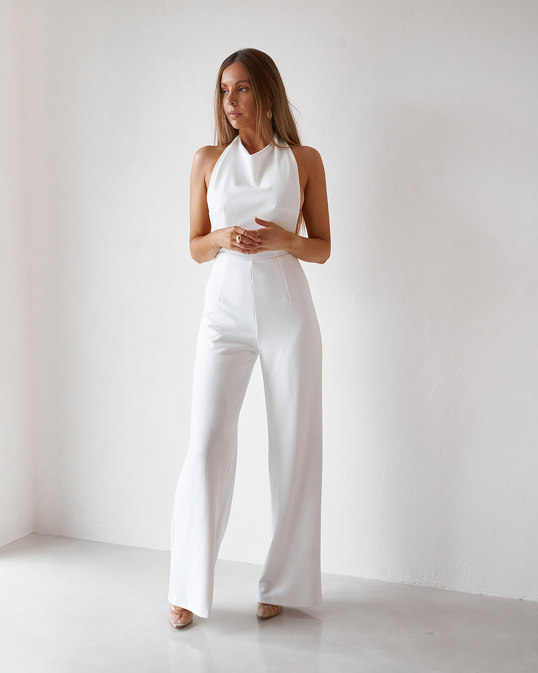 Backless Jumpsuit - Vintage White (Sample)
