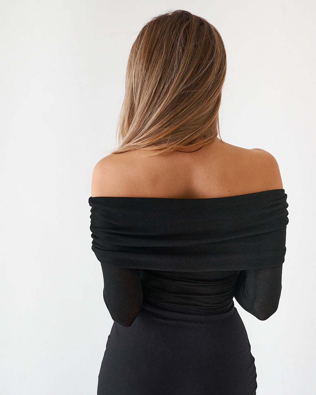Sheer Long Sleeve Top - Black