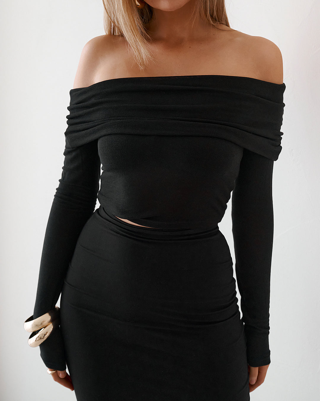 Sheer Long Sleeve Top - Black