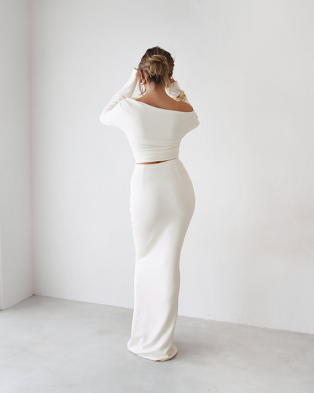 Cupro Maxi Skirt - Vintage White
