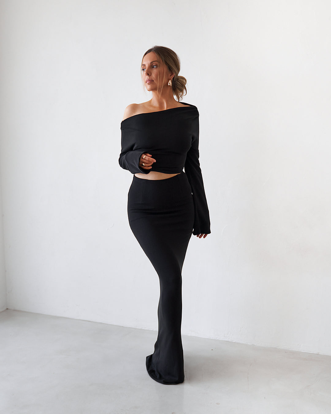 Cupro Maxi Skirt - Black
