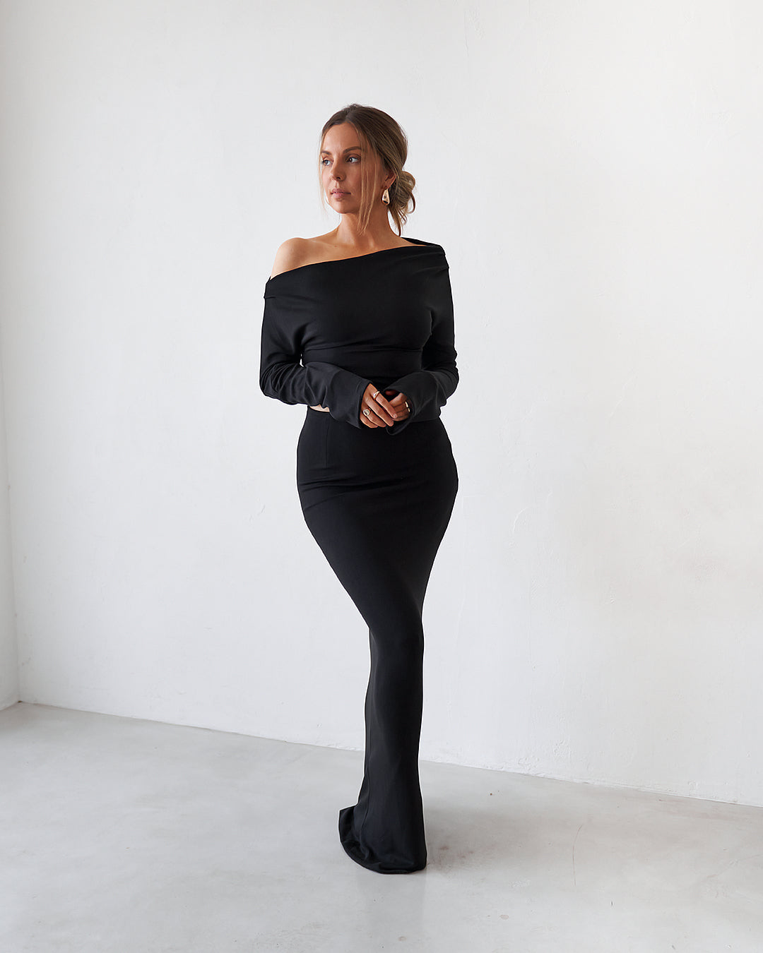 Cupro Maxi Skirt - Black