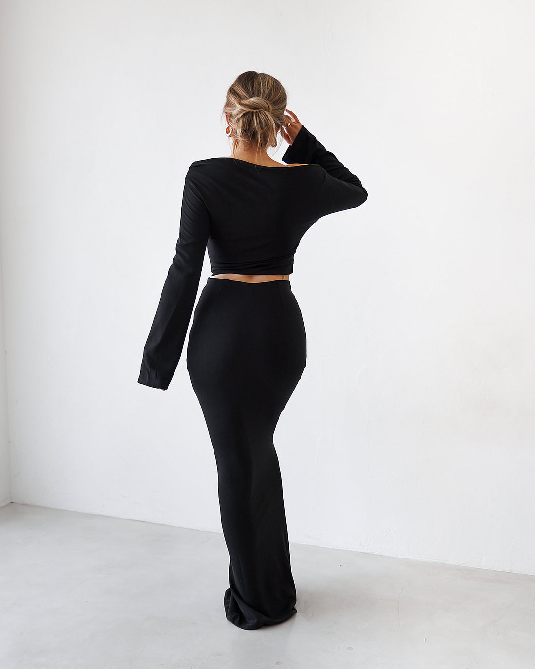Cupro Maxi Skirt - Black