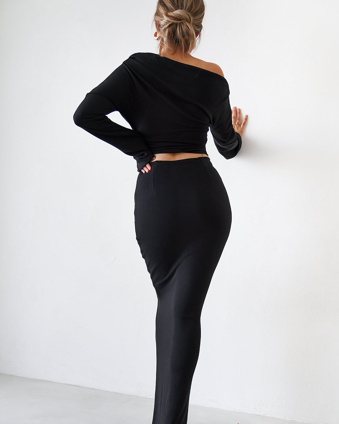 Cupro Maxi Skirt - Black