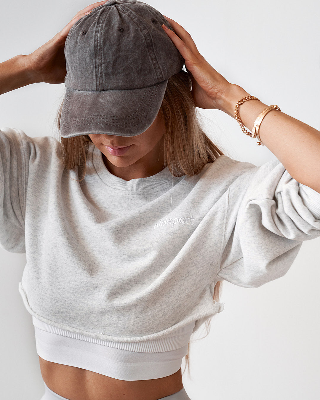 Sweat Crop - Grey Marle