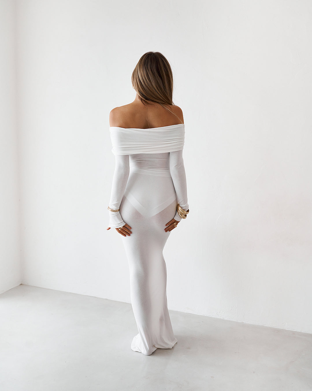 white sheer maxi dress Sheer Maxi Dress