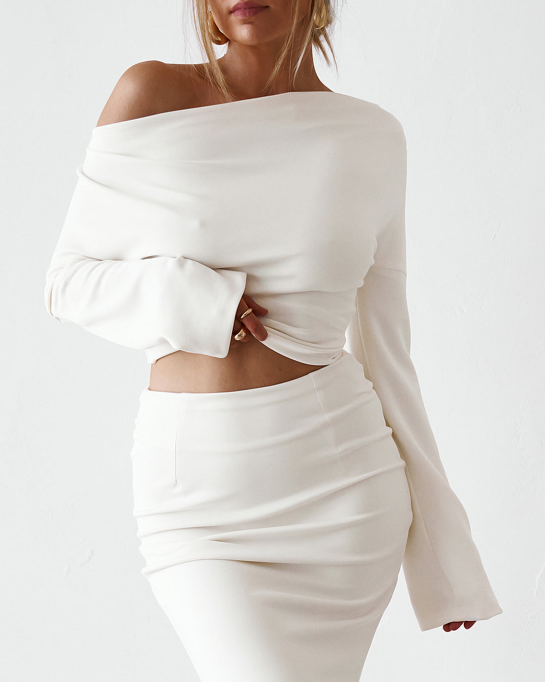 Cupro Maxi Skirt - Vintage White