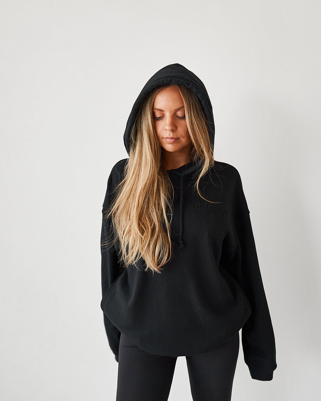 Embossed Hoodie - Black