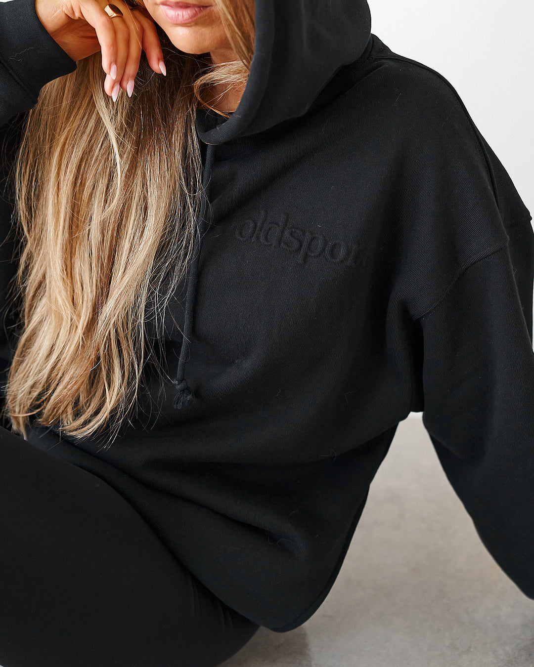 Embossed Hoodie - Black