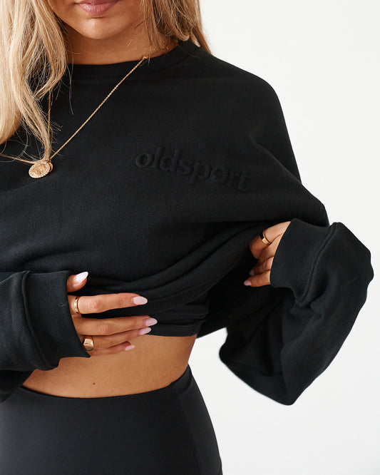 Embossed Crewneck Sweatshirt - Black