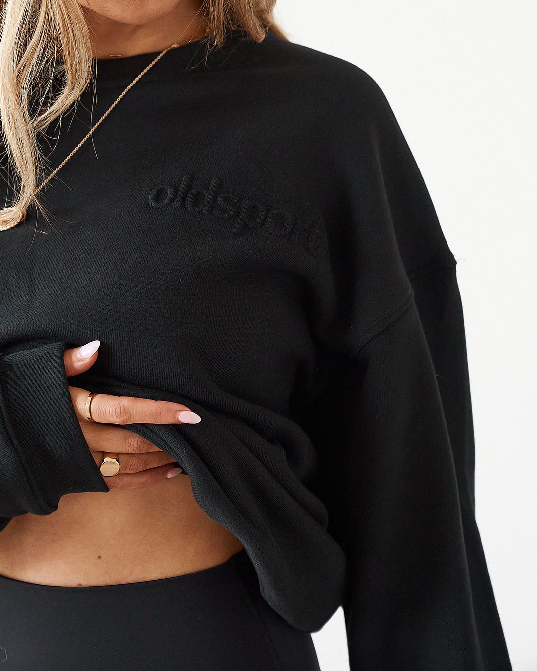 Embossed Crewneck Sweatshirt - Black