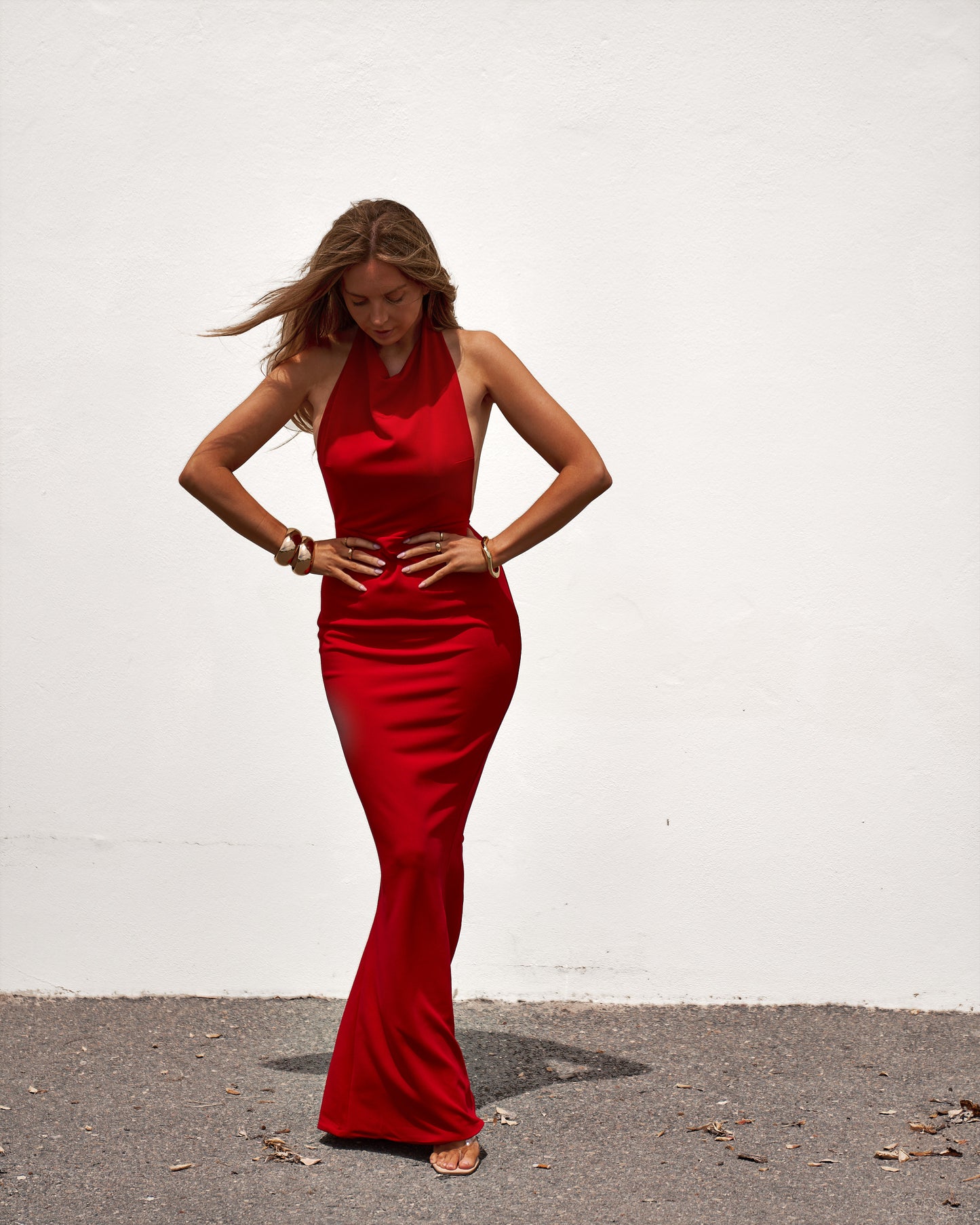 Backless Gown - Chilli