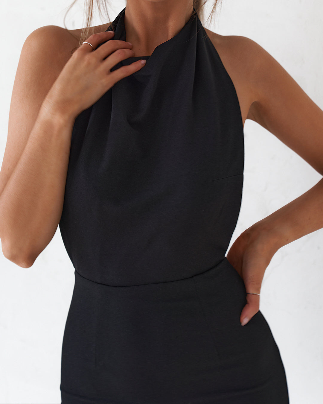 Backless Midi Dress - Black Old Sport Backless Midi Dress - Black Old Sport